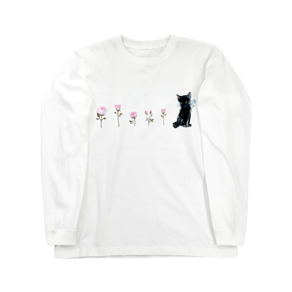 eri@gizelleheartのねこと薔薇 Long Sleeve T-Shirt