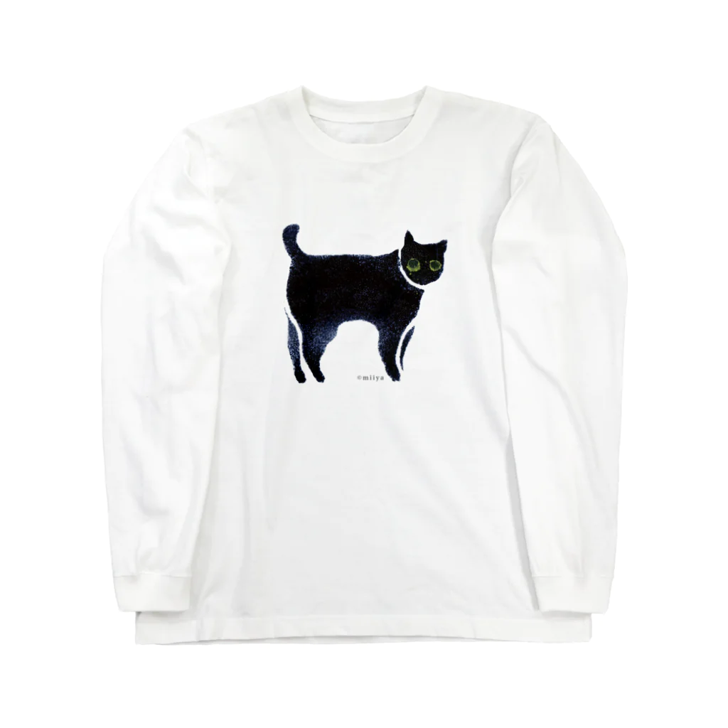 miiyaの三居屋のa piece of animation にじいろの黒ねこ TLSh ロングスリーブTシャツ