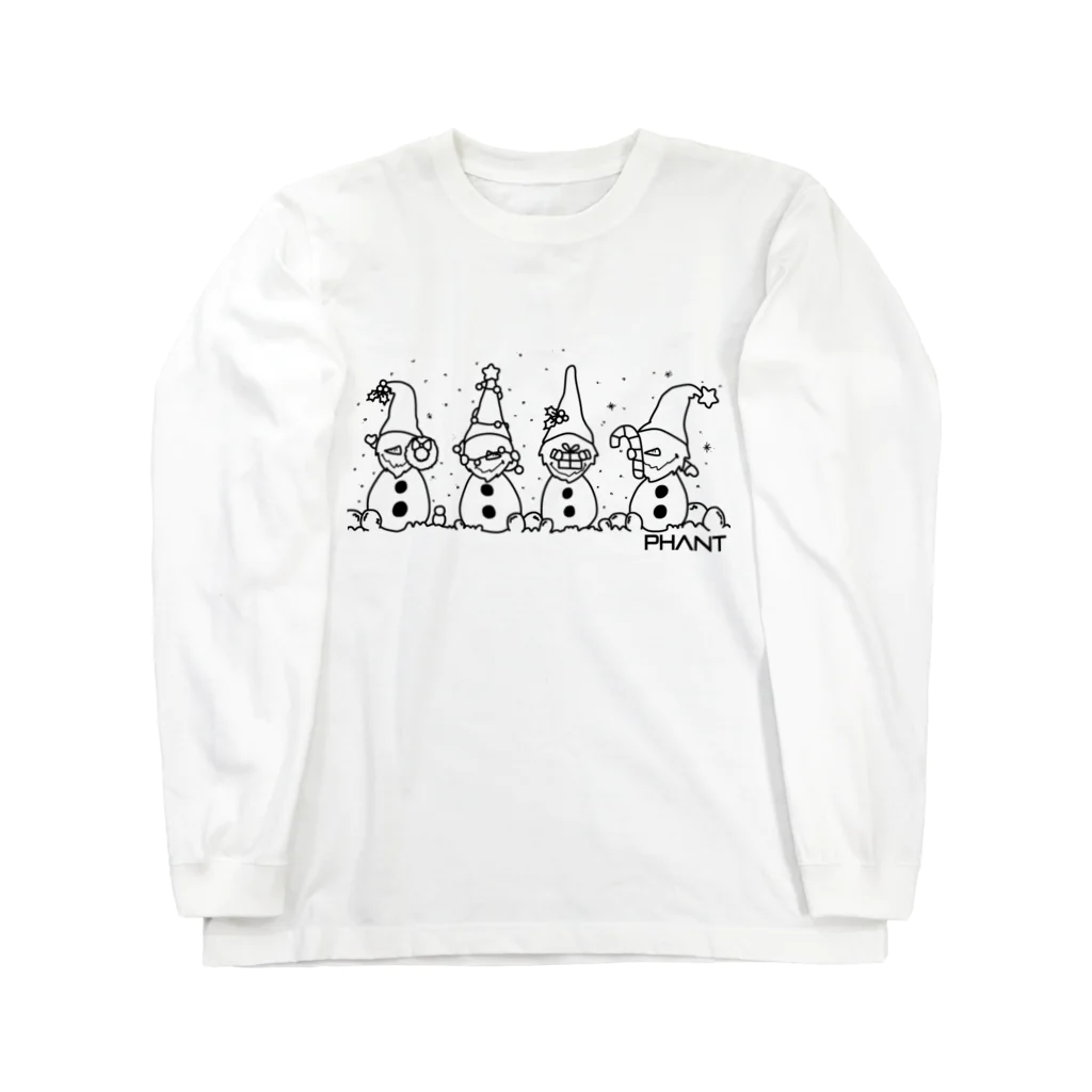 PHANT-ﾌｧﾝﾄ-の雪だるま/黒 Long Sleeve T-Shirt