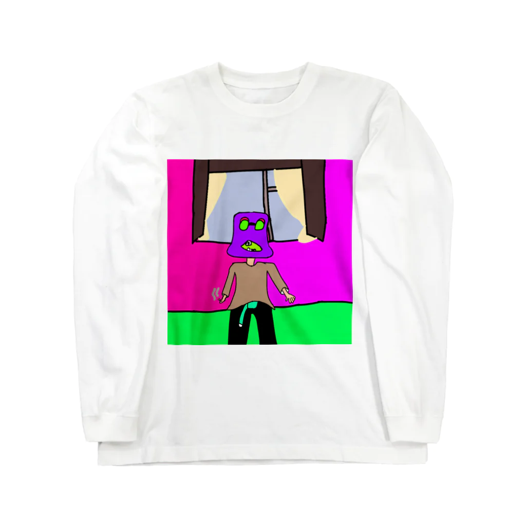 犬とお散歩のPURPLEくん Long Sleeve T-Shirt