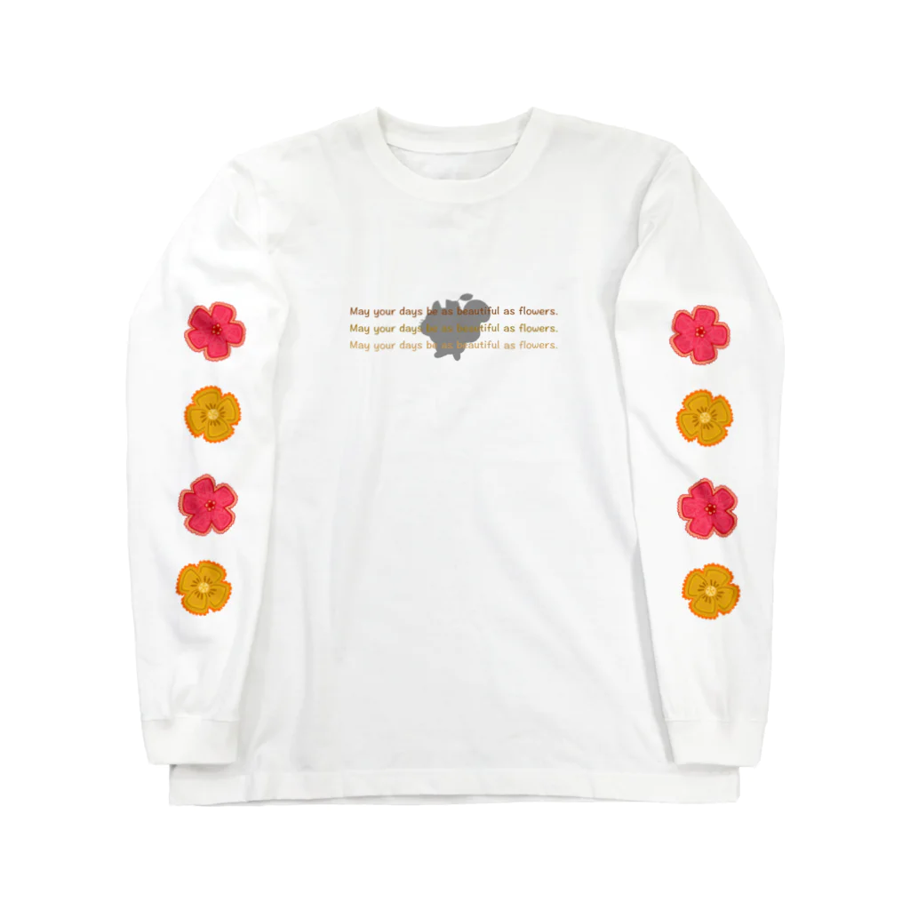 juri_coのFlowerプリント - ロングTシャツ ロングスリーブTシャツ