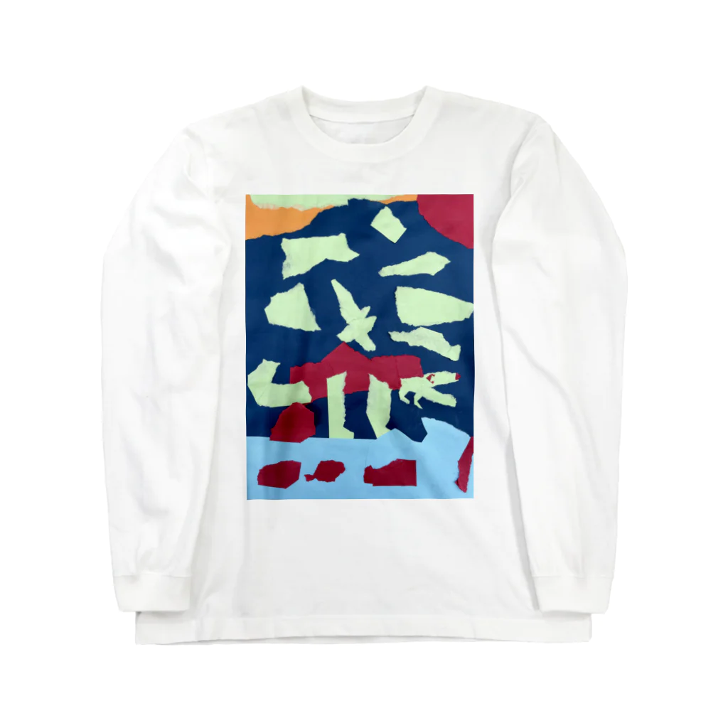 Hummingbirdの恐竜の世界の夜 Long Sleeve T-Shirt