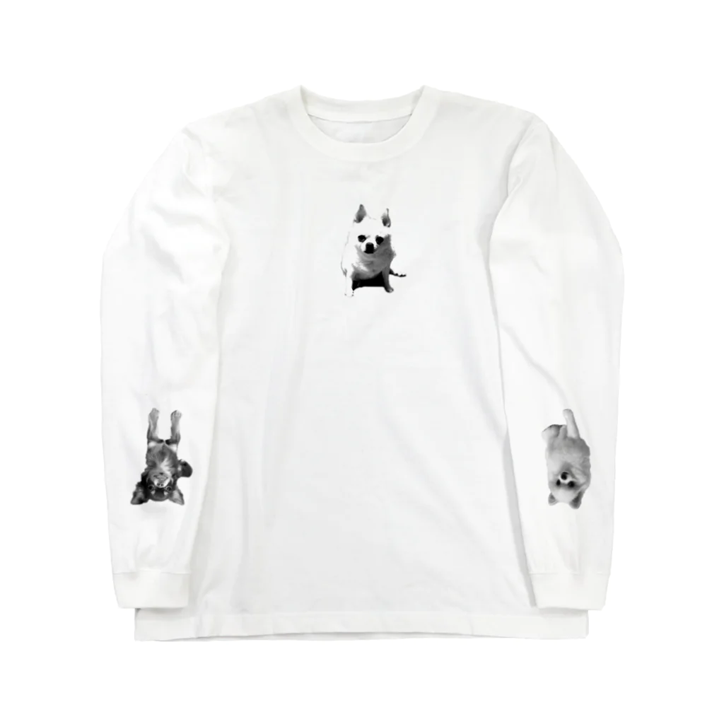 デブ犬画像ショップのOnePoint Fat Dog ロングスリーブTシャツ