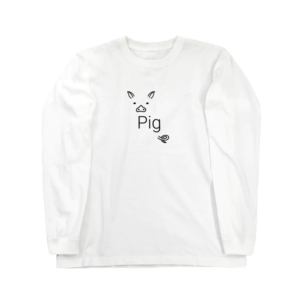 生物＝ケモノのヲ店のどうかしているブタ Long Sleeve T-Shirt