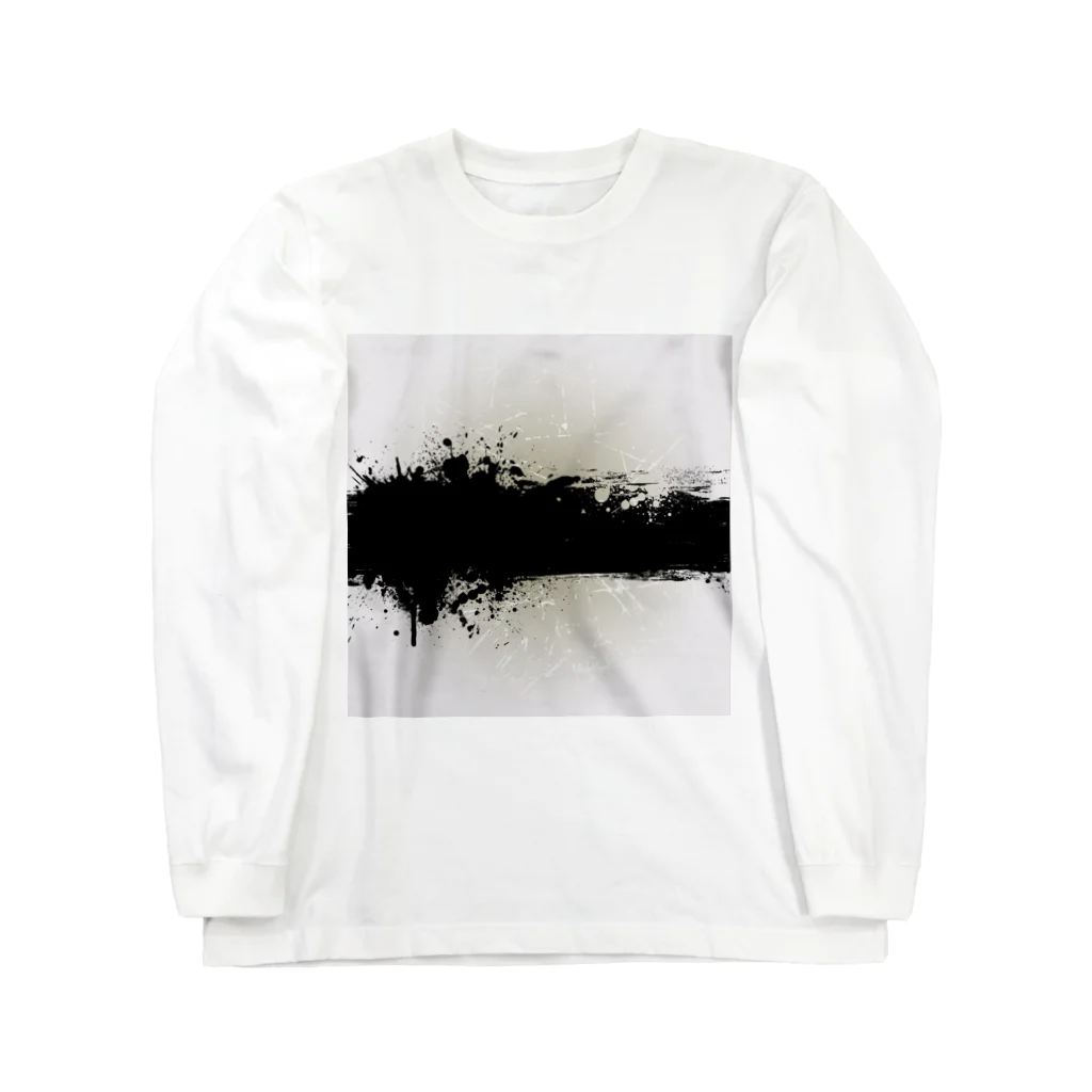 九太。の気まぐれショップの黒白ペンキくん Long Sleeve T-Shirt