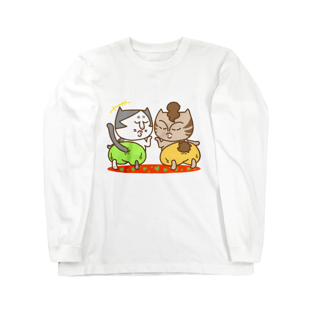 tiMo'sのお悟り猫姉妹 お気に入りのパンツ ロングスリーブTシャツ