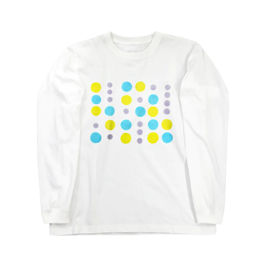 KanaYamaokaのaqua&yellow Dots Long Sleeve T-Shirt