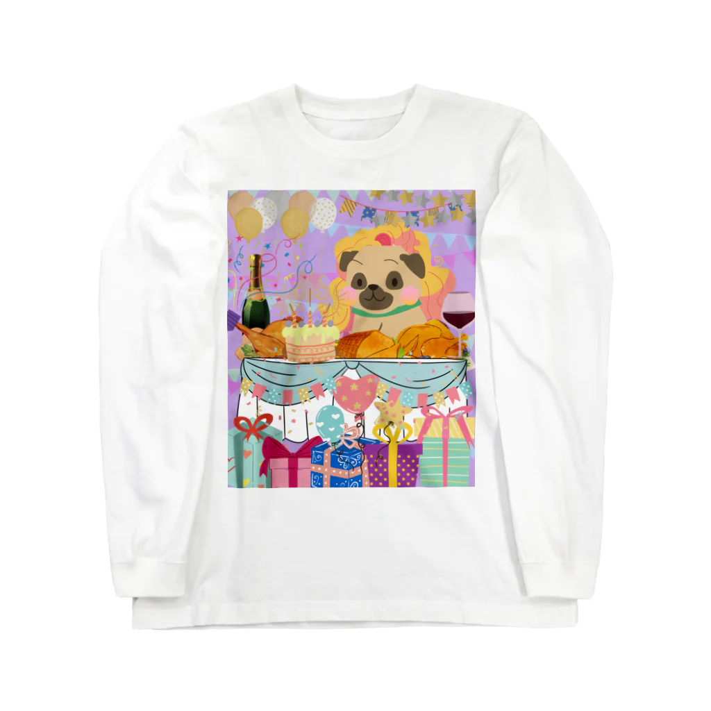 IzumiracleのDog in a wig at a feast! ロングスリーブTシャツ