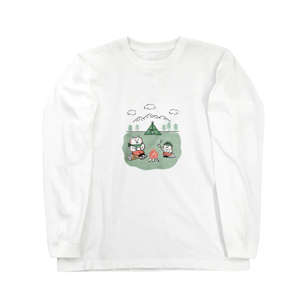 ごろごろにゃんすけのお山でキャンプ(昼) ロングスリーブTシャツ