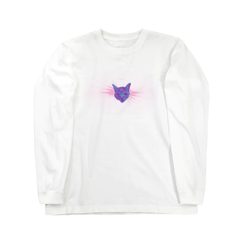 りのりのザウルスのThe cat wakes up in space. Long Sleeve T-Shirt