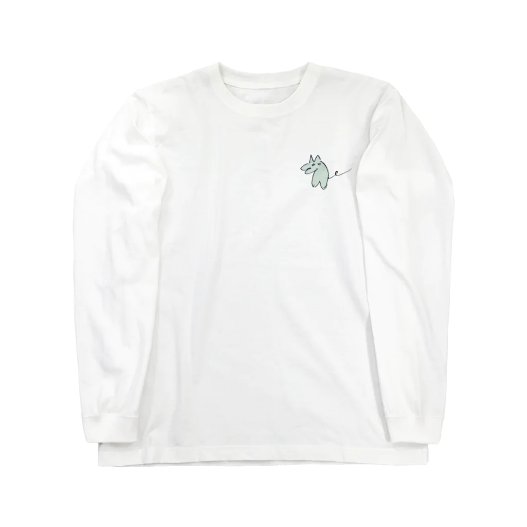 ( ¨̮ )かおのみどりのいぬ Long Sleeve T-Shirt