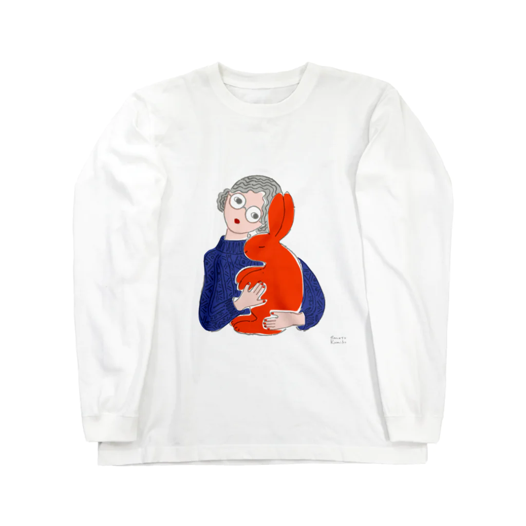 EMOTO KUMIKO'S STOCKの赤のうさぎ Long Sleeve T-Shirt