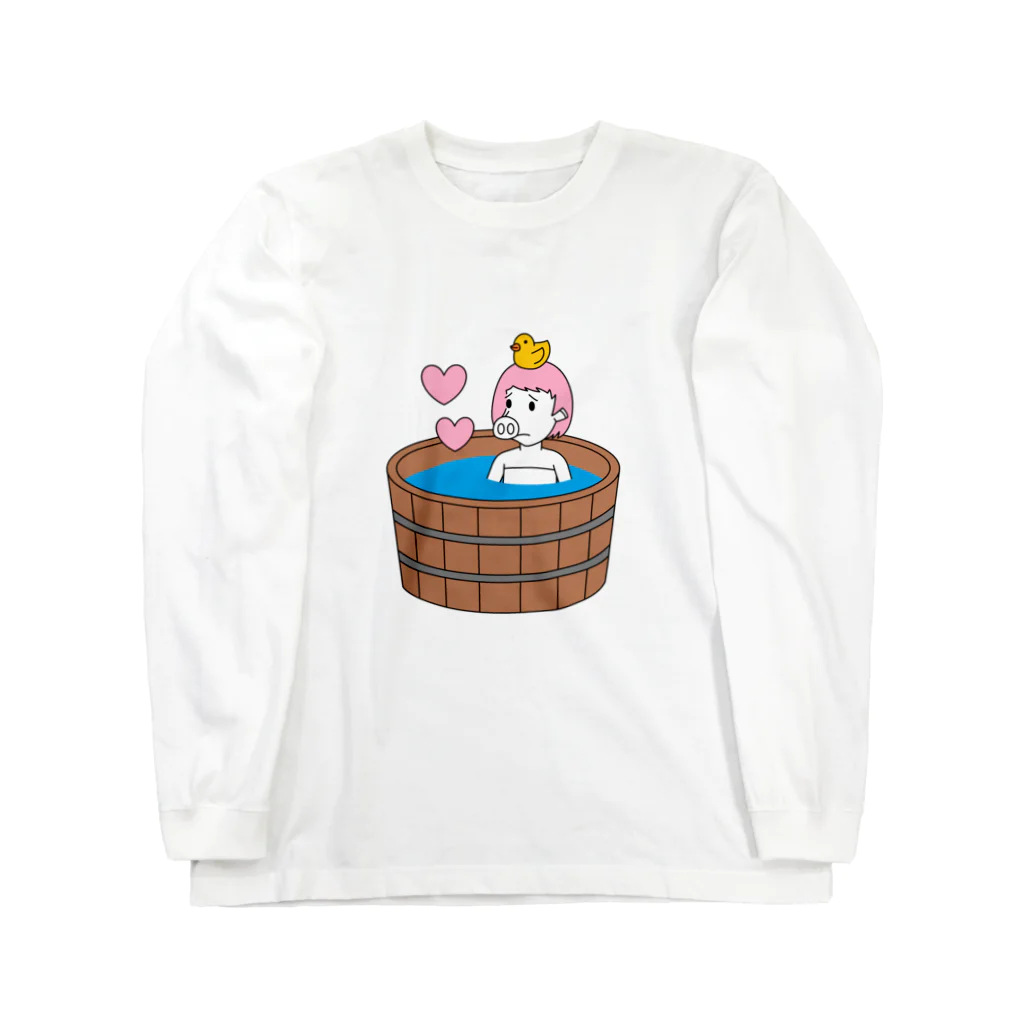 豚人イラストのパンダ武島の豚骨スープの作り方 Long Sleeve T-Shirt