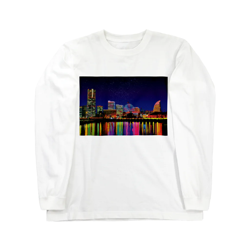 GALLERY misutawoの横浜 みなとみらいの夜景 Long Sleeve T-Shirt