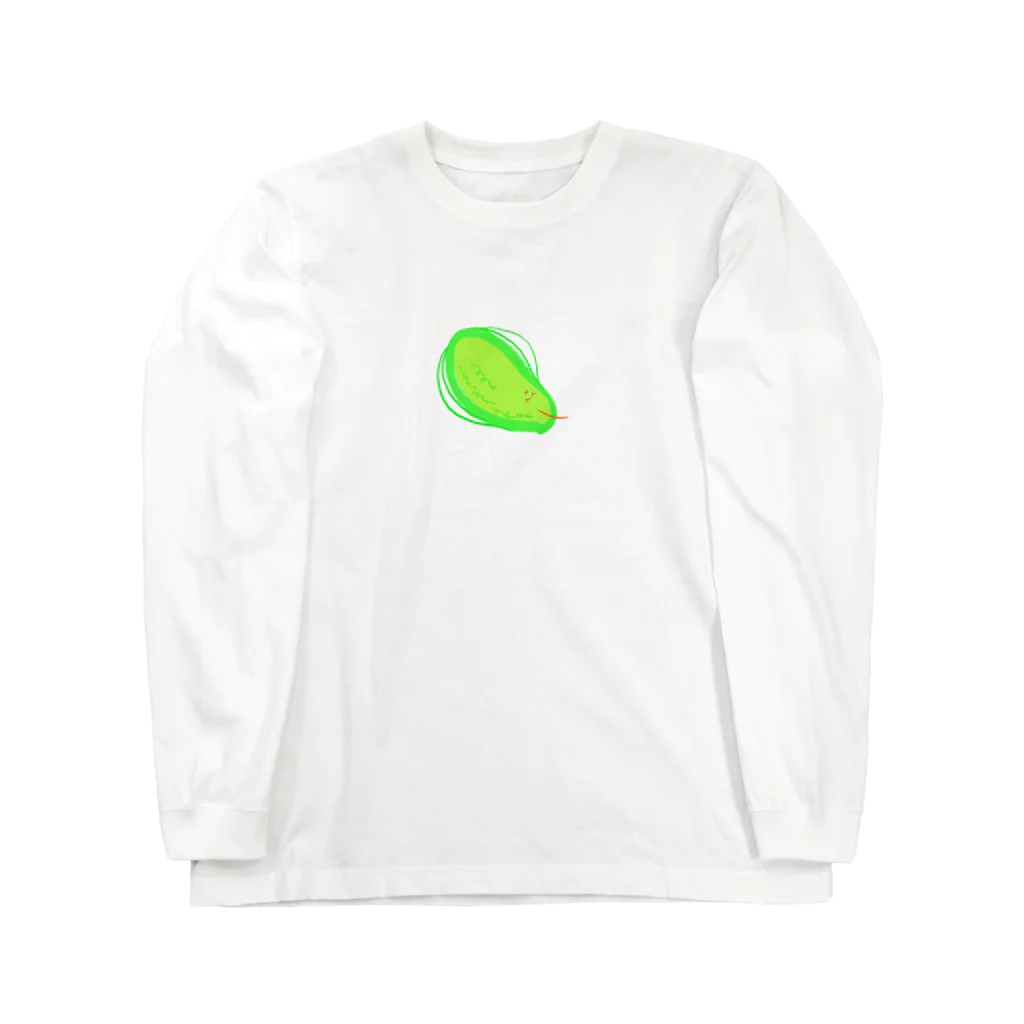 omochinouenの太りたい洋梨くん🍐 ロングスリーブTシャツ