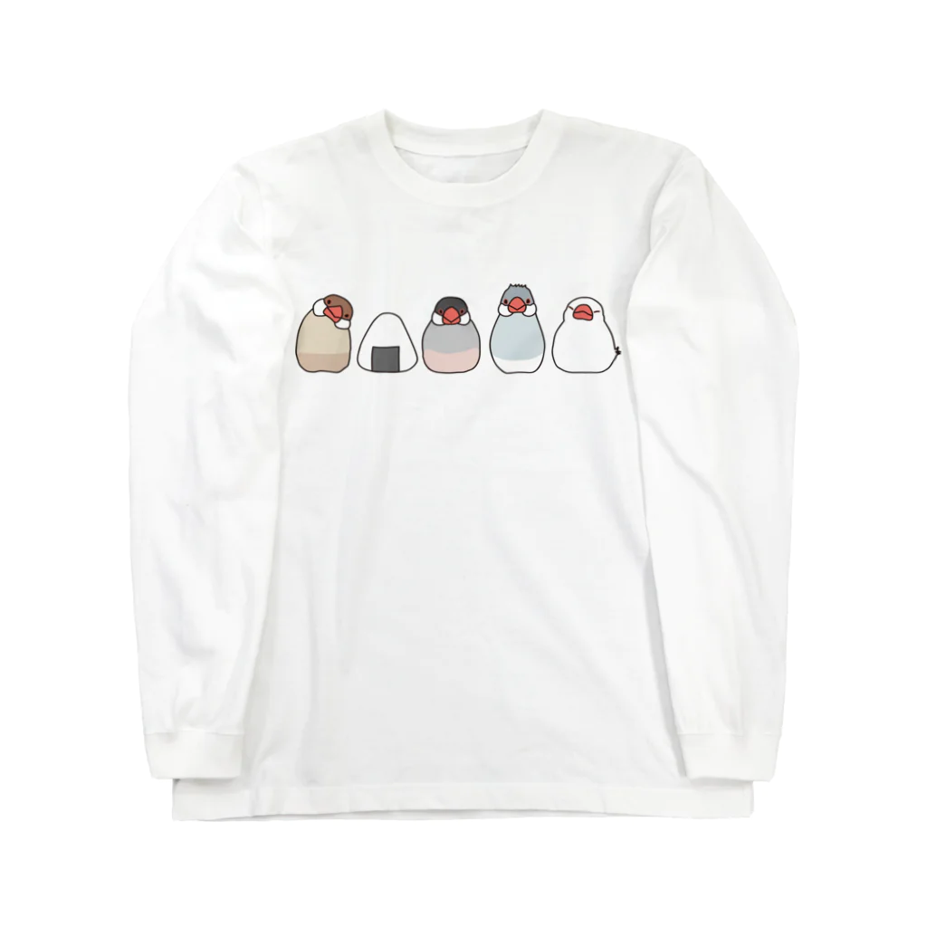 文鳥堂の文鳥とおにぎり Long Sleeve T-Shirt