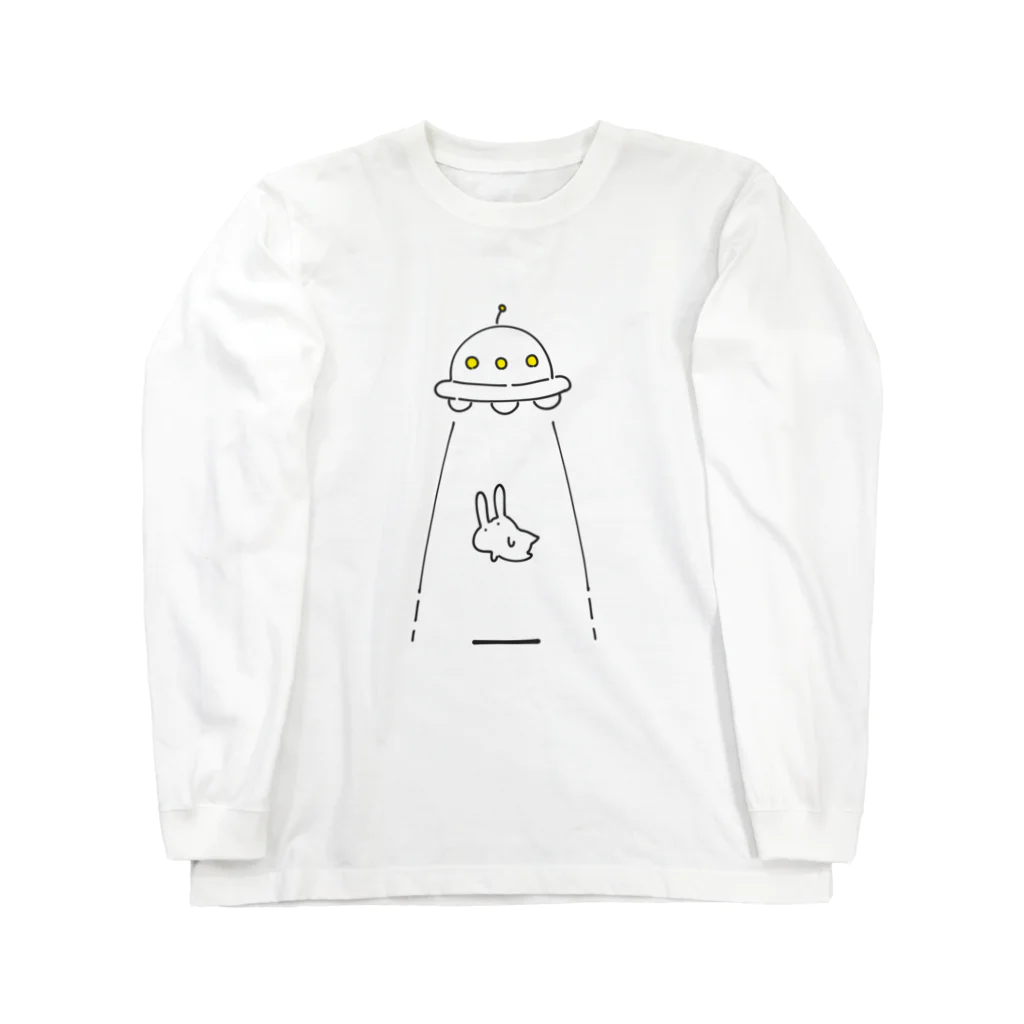 soratoのUFOにつれてかれるうさぎ ロングスリーブTシャツ