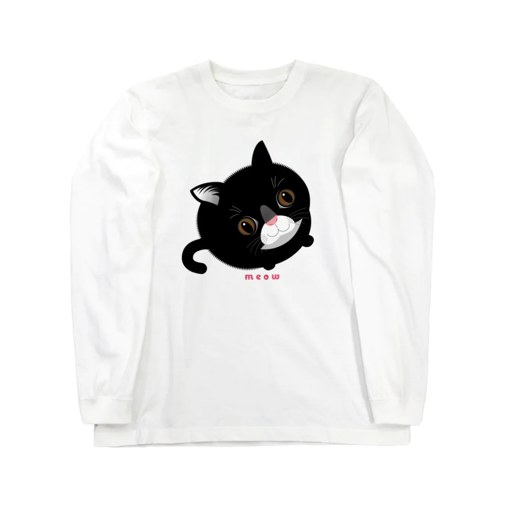 まみおデザインのmeowねこ エコバッグ&ハンカチ ロングスリーブTシャツ