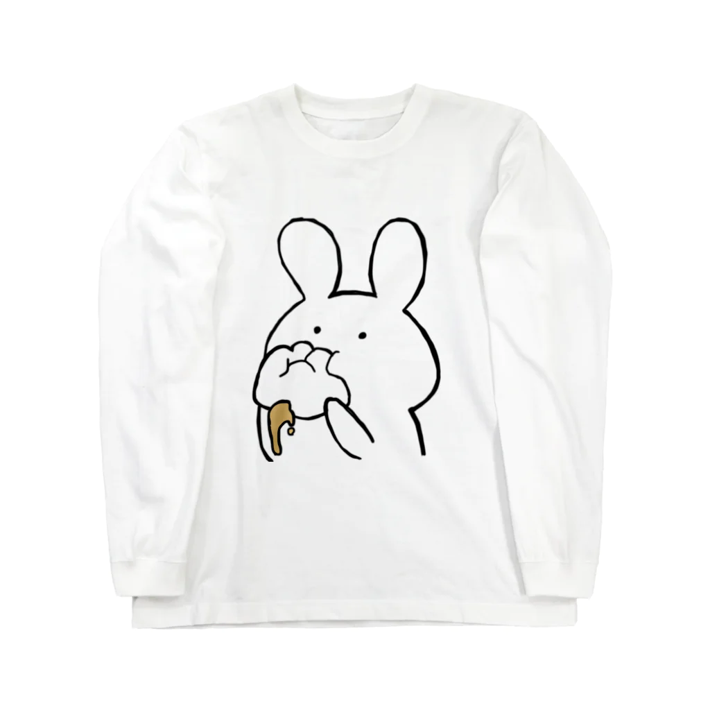 ぬん。の食べるうさぎ(シュークリーム) ロングスリーブTシャツ