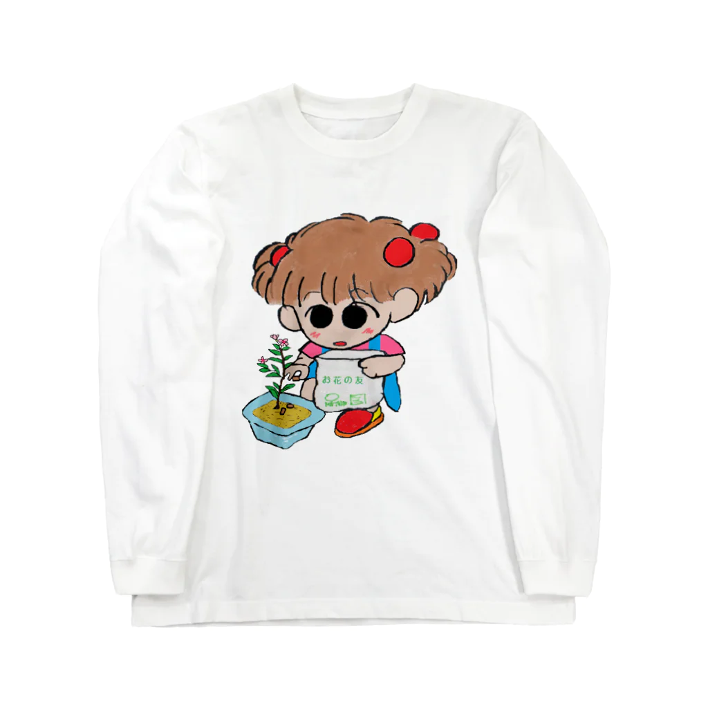 KANIKANIMARUのお花のともちゃん ロングスリーブTシャツ