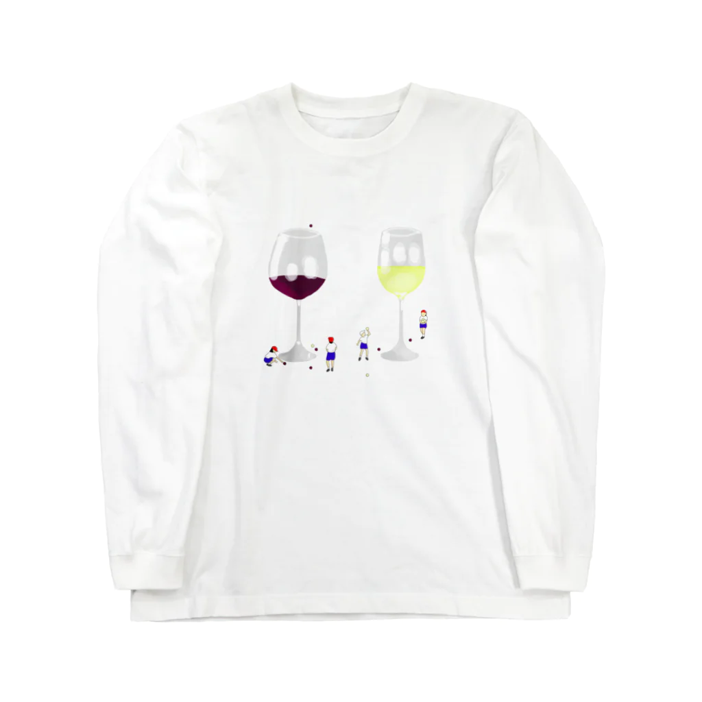 きちまのワイン玉入れ 롱 슬리브 티셔츠