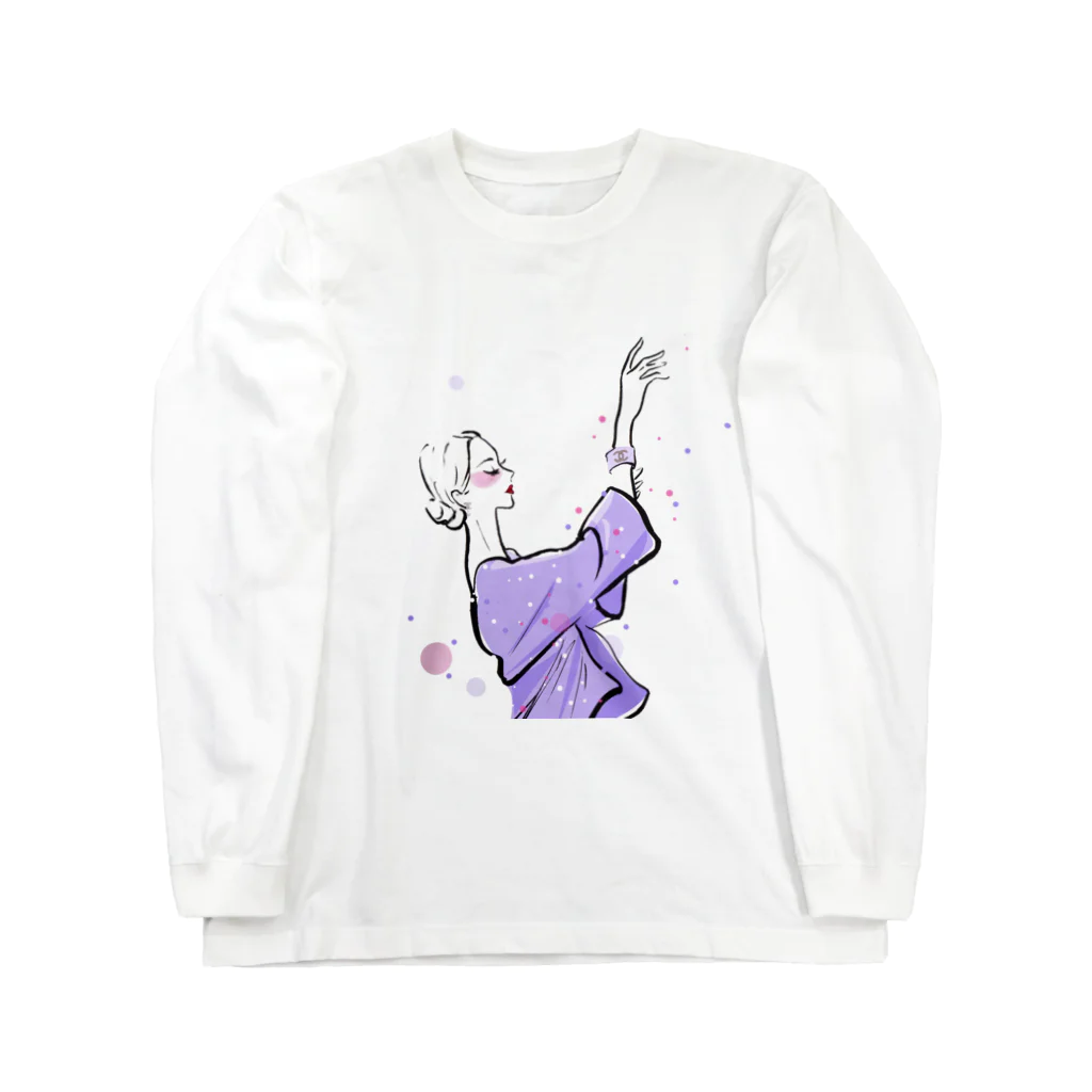 Jojo Yan | A Fashion Illustratorのバレリーナ Long Sleeve T-Shirt