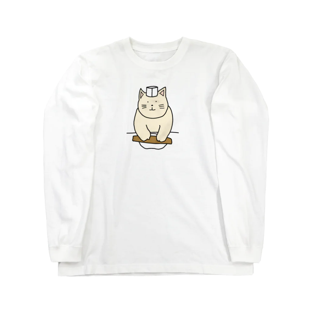 ＋Whimsyの蕎麦打ちねこ ロングスリーブTシャツ