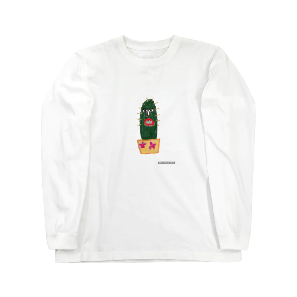 orenonakamatachiのチクチクサボテン🌵 ロングスリーブTシャツ