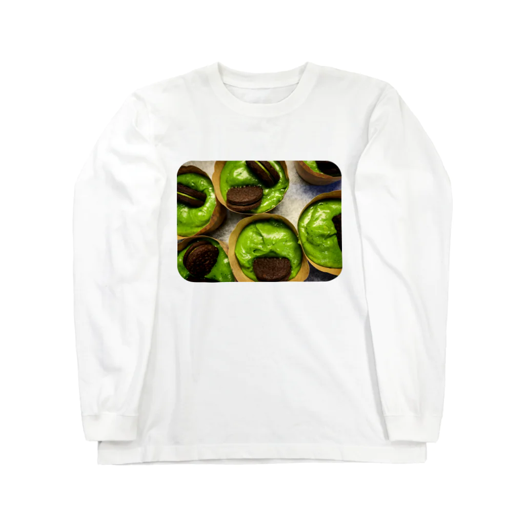 抹茶きな子の抹茶色のせかいの抹茶オレオマフィン Long Sleeve T-Shirt