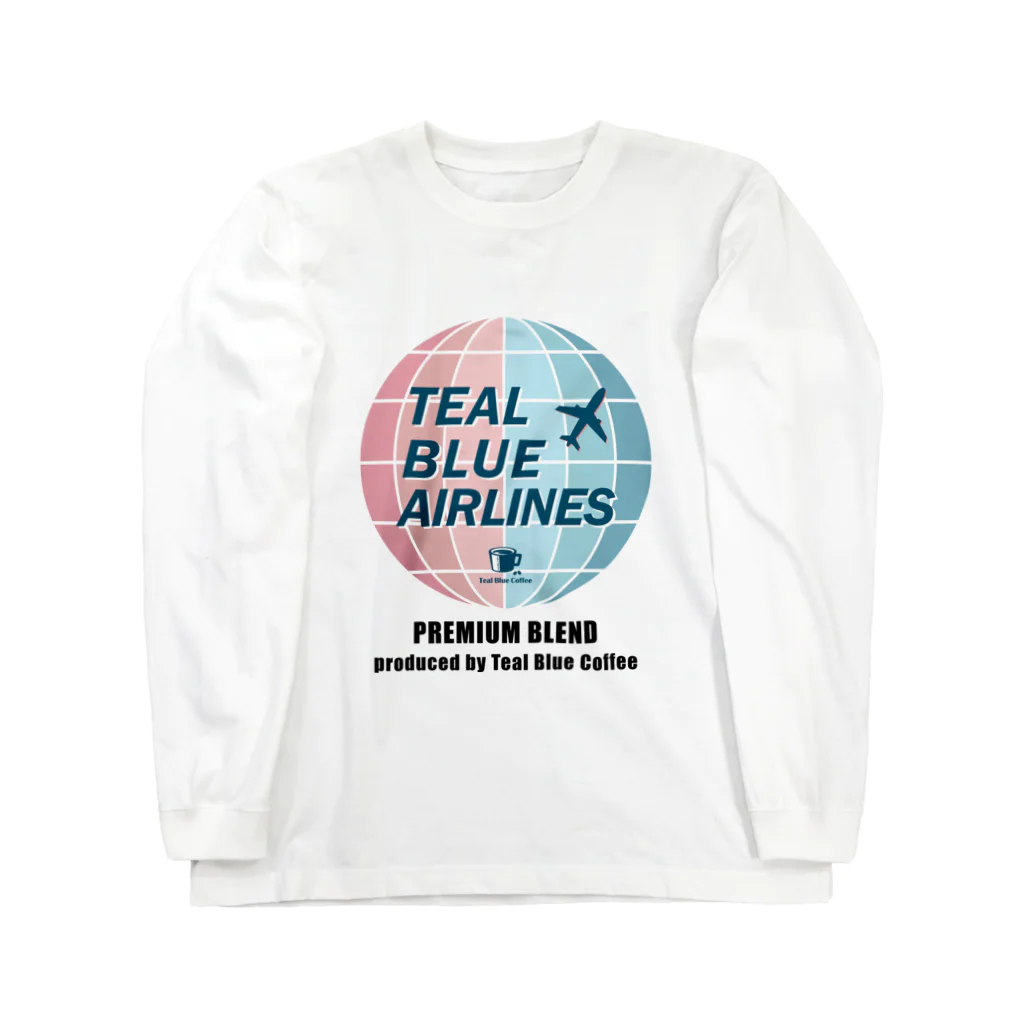 Teal Blue CoffeeのTEAL BLUE AIRLINES Long Sleeve T-Shirt