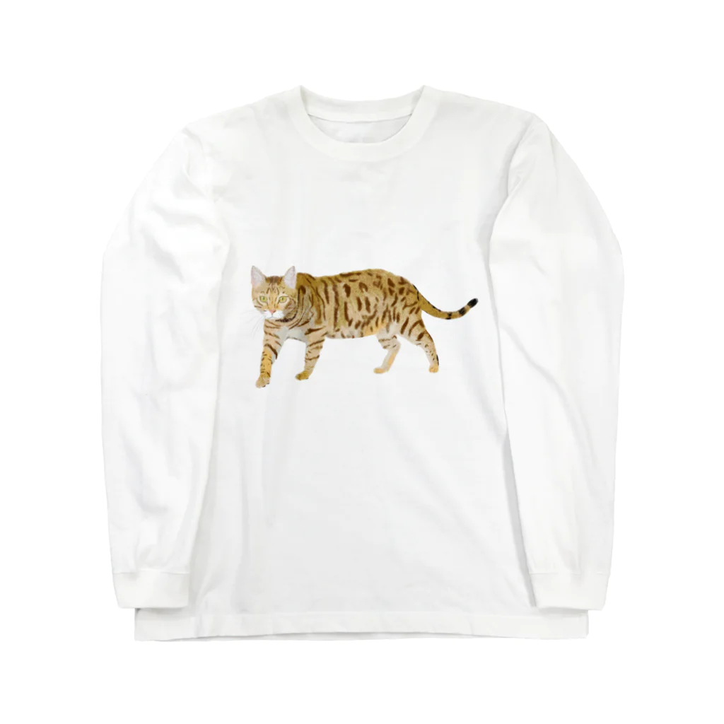 小鳥と映画館の虎 猫 トイガー Long Sleeve T-Shirt