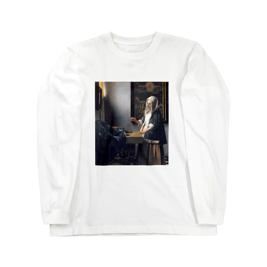 X-Artのフェルメール / 天秤を持つ女(1664) Long Sleeve T-Shirt