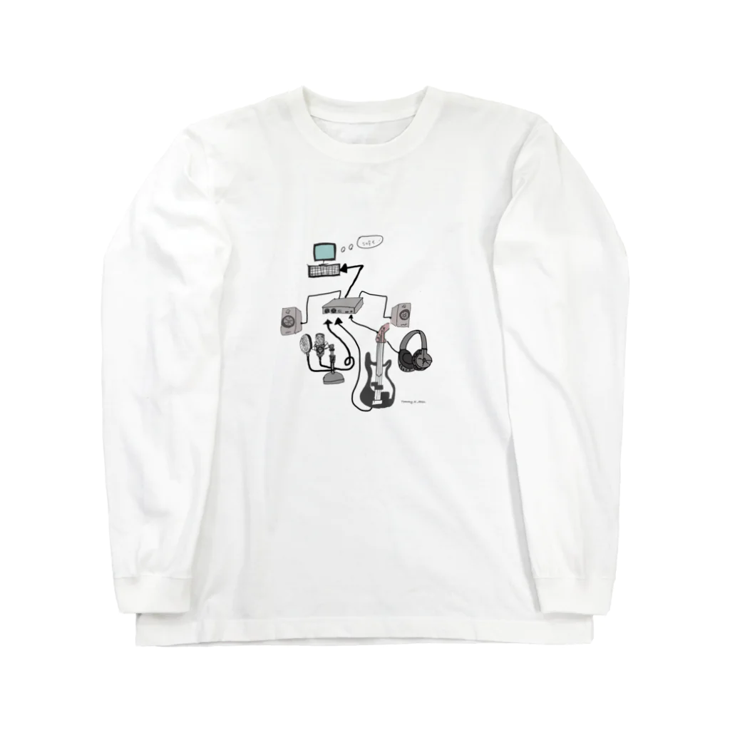 Tommy_Kのオーディオインターフェイスの繋ぎ方 Long Sleeve T-Shirt