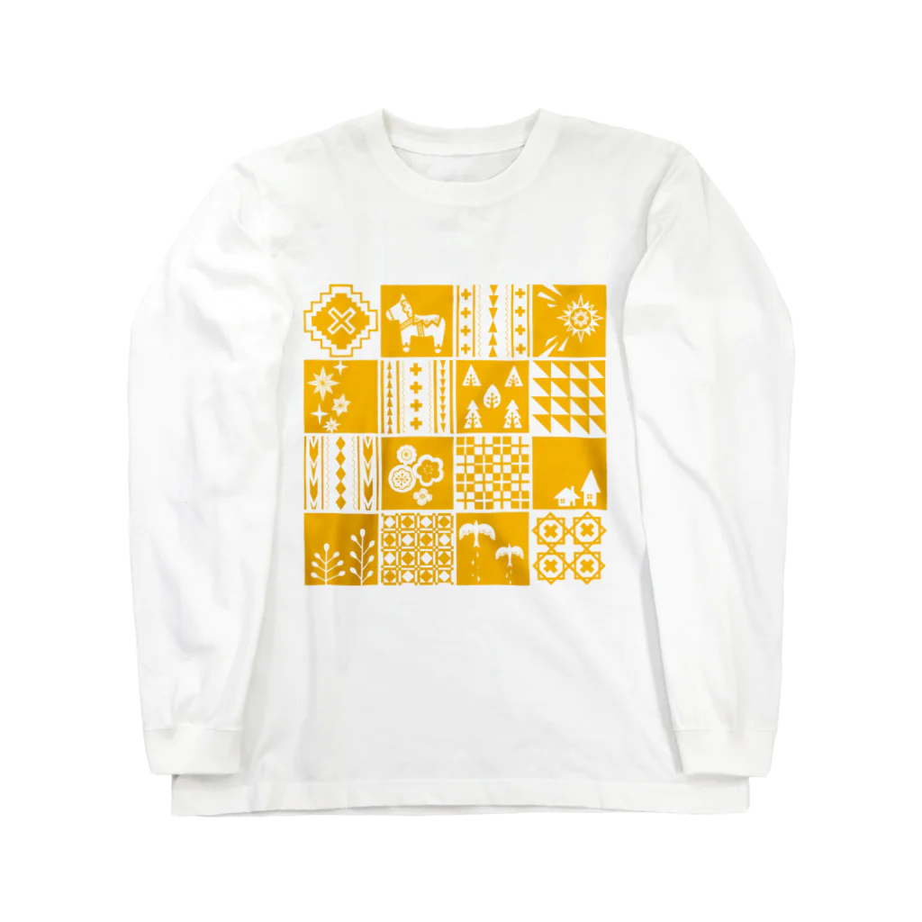 Cicogna（チコーニャ）のpatchwork(yellow) ロングスリーブTシャツ