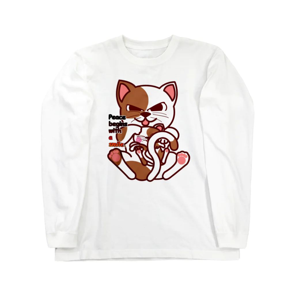 オリジナルデザインTシャツ　SMOKIN'のsmileCat Long Sleeve T-Shirt