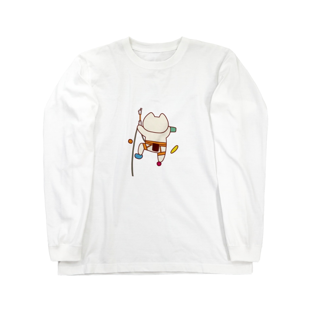 岩と猫のクリップをする猫ちゃん Long Sleeve T-Shirt