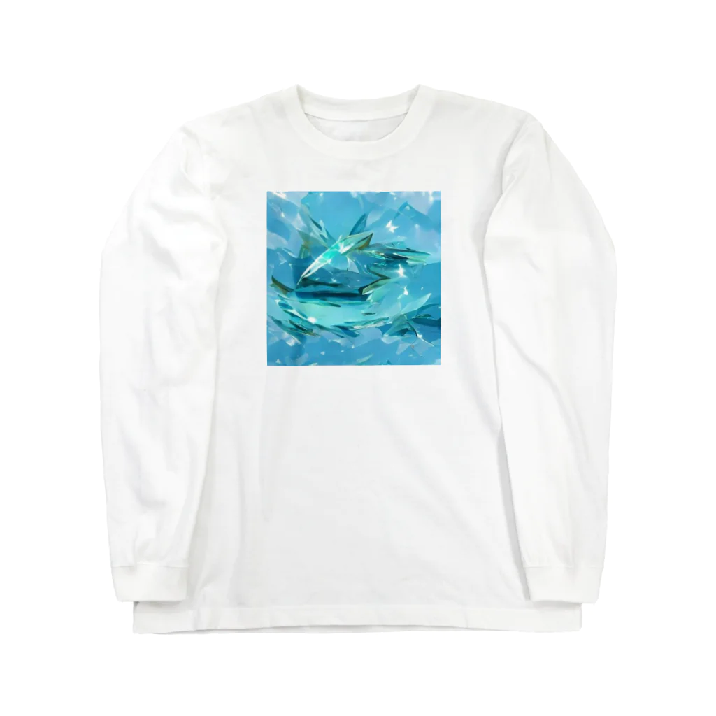 笠間臨戦態勢のグラフィックアート【aquamarine】 ロングスリーブTシャツ