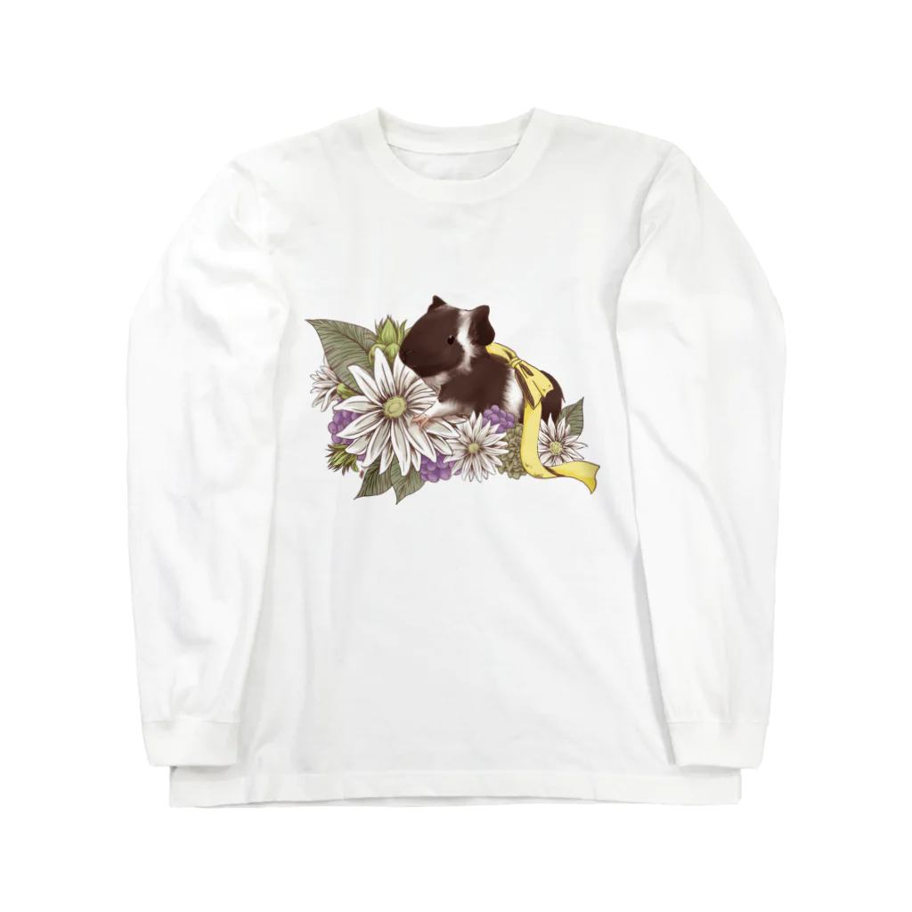 Lichtmuhleのお花とモルモット07 ロングスリーブTシャツ