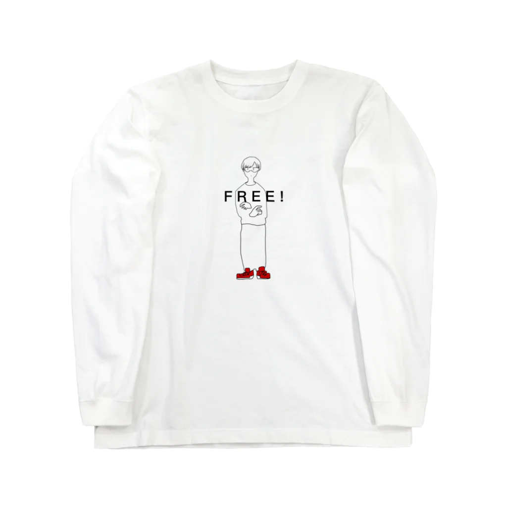 ポポさんのお店の仏頂面フリー Long Sleeve T-Shirt