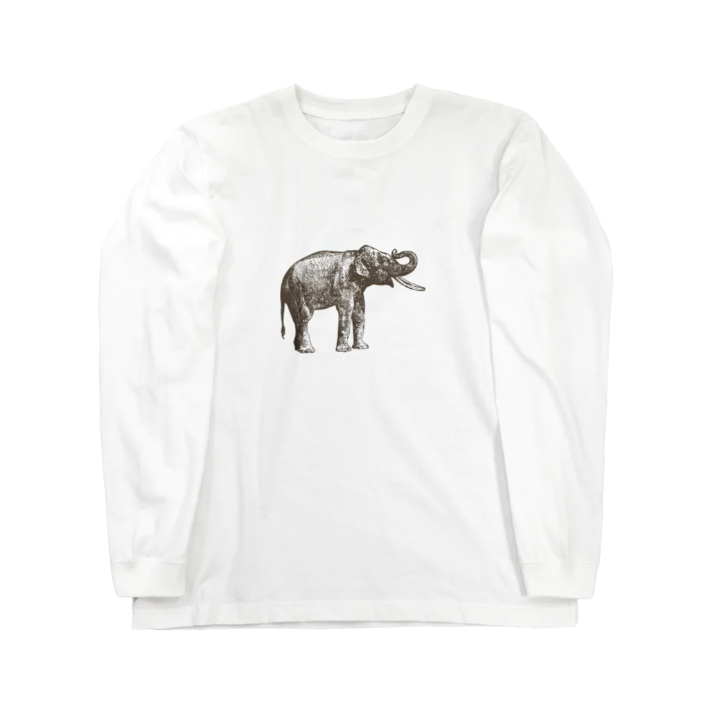 シュールな動物たちのげんきなゾウ ロングスリーブTシャツ