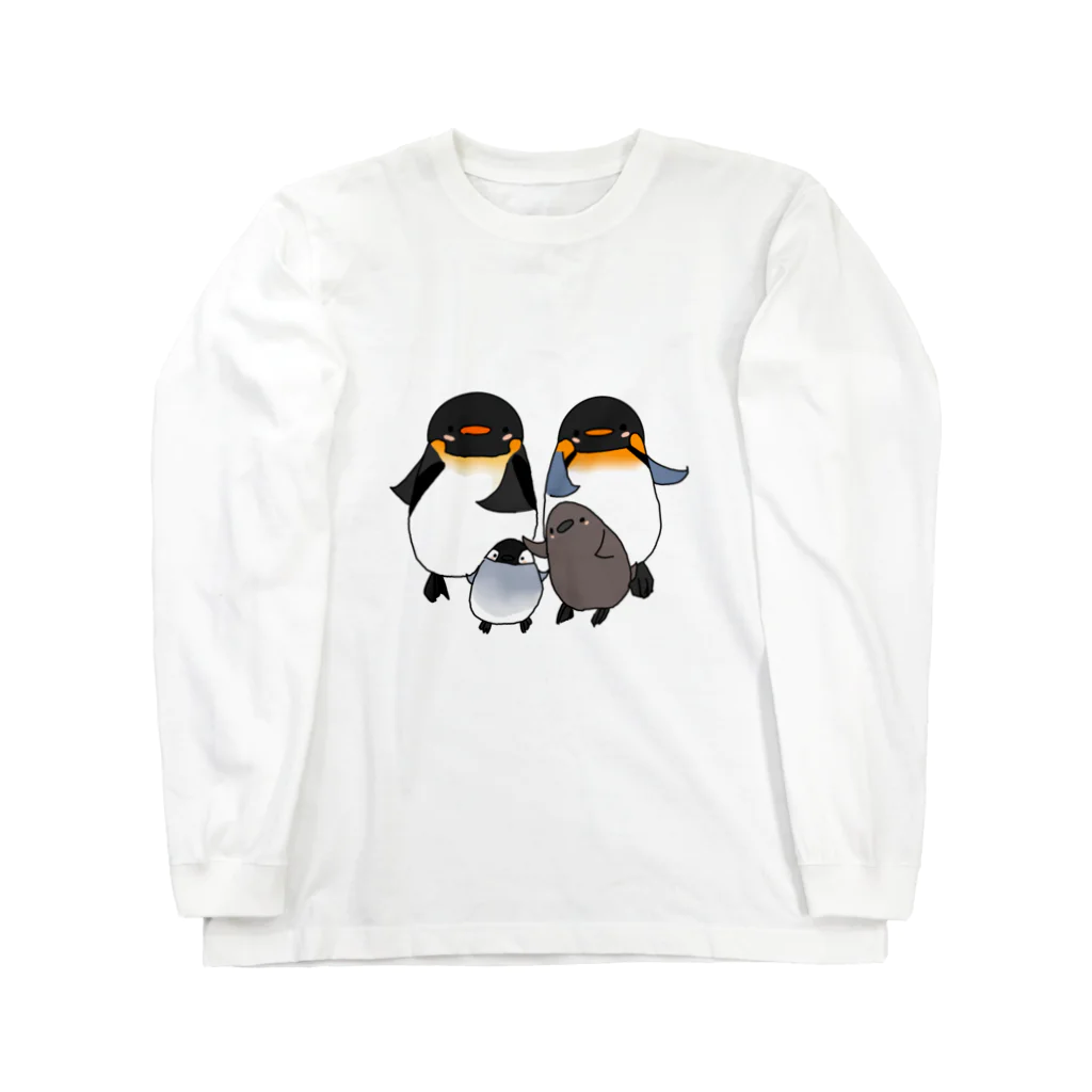 Ackreiのこうていペンギン　おうさまペンギン ロングスリーブTシャツ