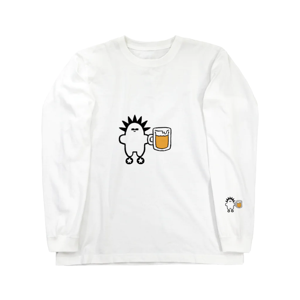 なつごんとなかまのヤンキービール飲みおこめ ロングスリーブTシャツ