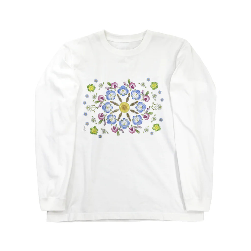 チョビのSpringflower 2 ロングスリーブTシャツ