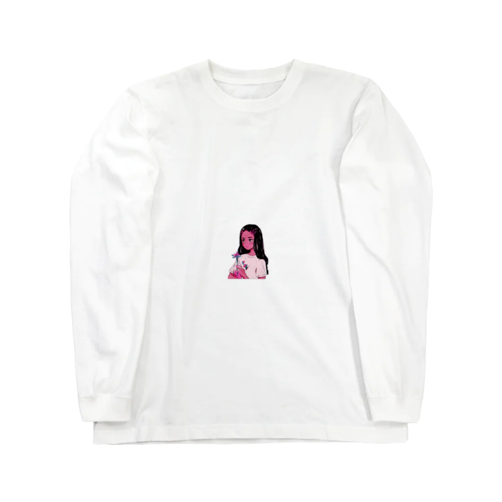 Katcatloverの花を持った少女 Long Sleeve T-Shirt