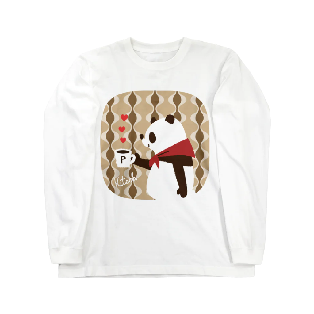 キッチュのパンダコーヒー Long Sleeve T-Shirt