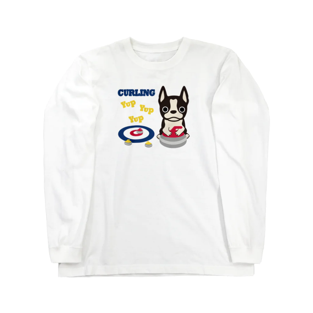 キッズモード某のカーリングとボストンテリア Long Sleeve T-Shirt