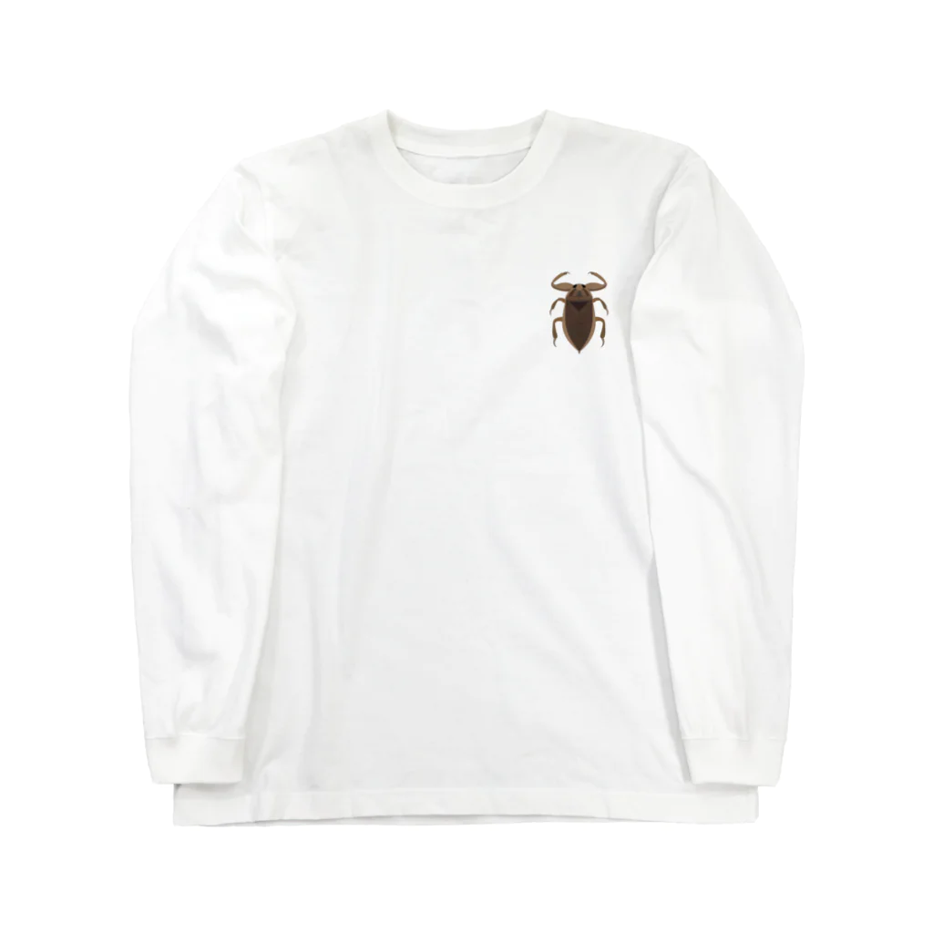 kg_shopの[☆両面] ゲンゴロウどっち【視力検査表パロディ】 Long Sleeve T-Shirt