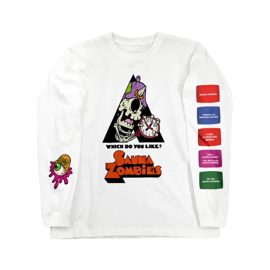 SAUNA ZOMBIESのSAUNA ZOMBIES -which do you like? SIDE:12Minutes World - Long Sleeve T-Shirt