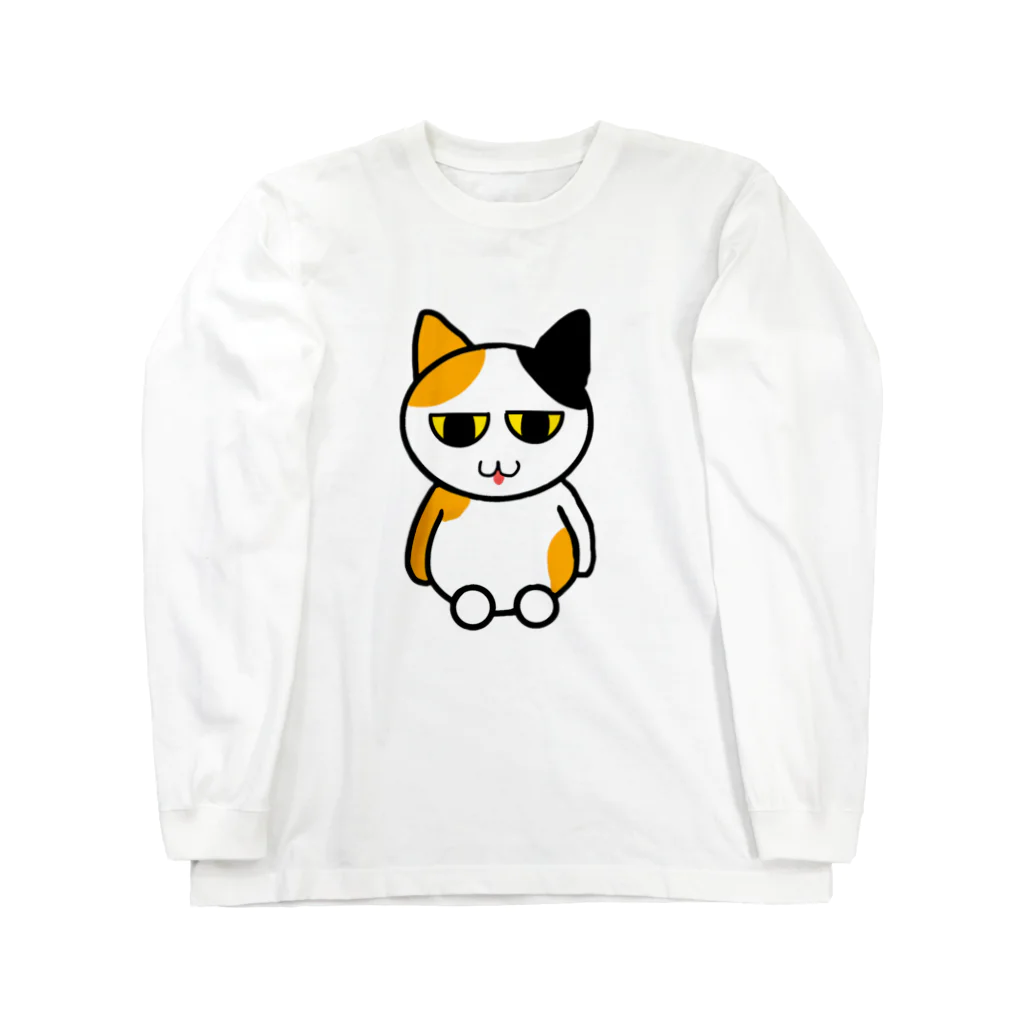 AKI⭐︎CATの三毛猫のミーさん ロングスリーブTシャツ