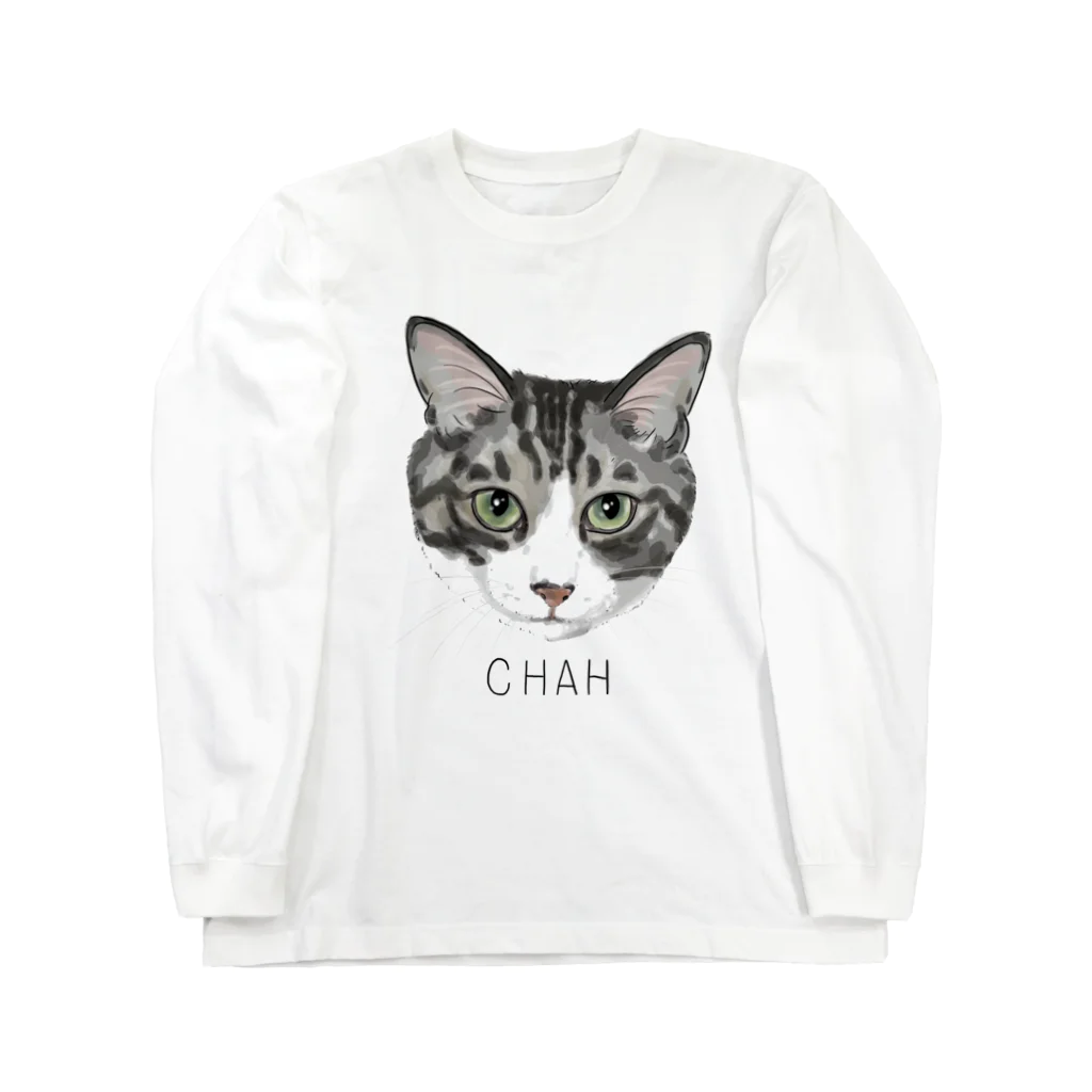 みきぞーん｜保護猫 ミッキー画伯と肉球とおともだちのchah ロングスリーブTシャツ